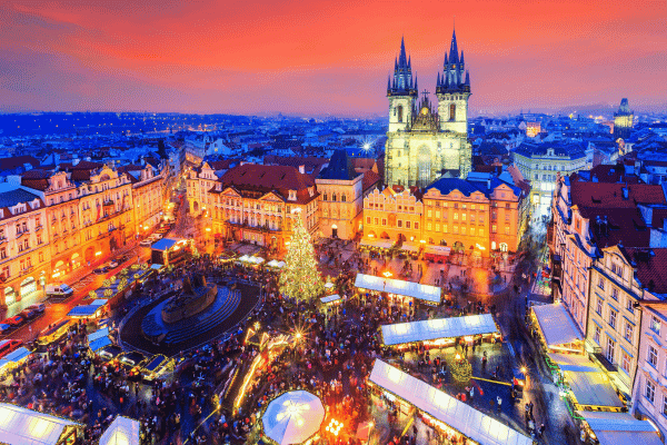 Tour a pie autoguiado de Praga Christmas Sparkle